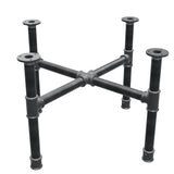 Piètement de table basse, pieds en croix, fonte et acier Ø 34 mm, 66 × 66 cm, hauteur 42 cm
