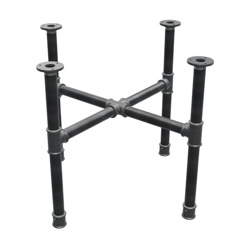 Piètement de table basse, pieds en croix, fonte et acier Ø 34 mm, 66 × 66 cm, hauteur 52 cm