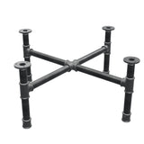 Piètement de table basse, pieds en croix, fonte et acier Ø 34 mm, 76 × 76 cm, hauteur 32 cm