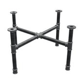 Piètement de table basse, pieds en croix, fonte et acier Ø 34 mm, 76 × 76 cm, hauteur 42 cm
