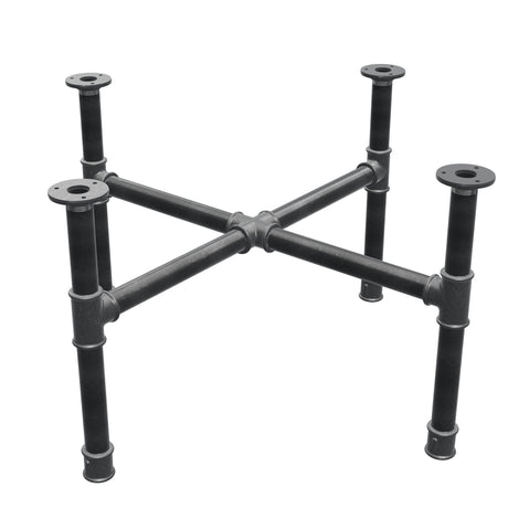 Piètement de table basse, pieds en croix, fonte et acier Ø 34 mm, 76 × 76 cm, hauteur 42 cm