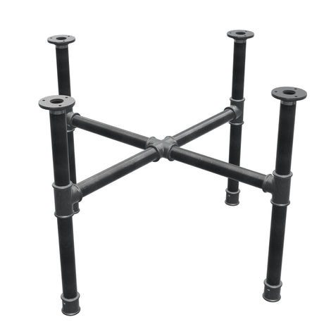 Piètement de table basse, pieds en croix, fonte et acier Ø 34 mm, 76 × 76 cm, hauteur 52 cm