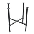 Piètement de table à manger, pieds en croix, fonte et acier Ø 34 mm, 76 × 76 cm, hauteur 75 cm
