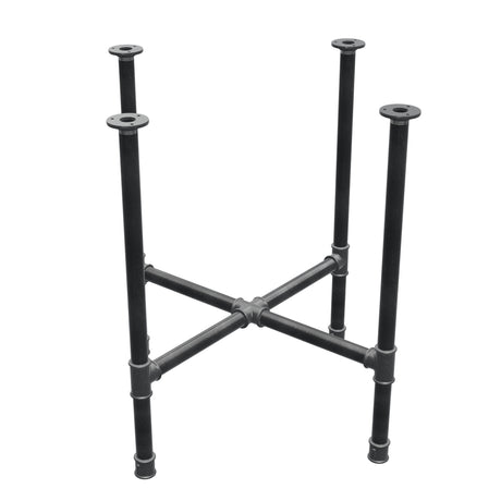Piètement de table à manger, pieds en croix, fonte et acier Ø 34 mm, 76 × 76 cm, hauteur 75 cm