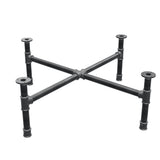 Piètement de table basse, pieds en croix, fonte et acier Ø 34 mm, 96 × 96 cm, hauteur 32 cm