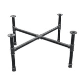 Piètement de table basse, pieds en croix, fonte et acier Ø 34 mm, 96 × 96 cm, hauteur 42 cm