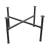 Piètement de table basse, pieds en croix, fonte et acier Ø 34 mm, 96 × 96 cm, hauteur 52 cm