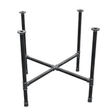 Piètement de table à manger, pieds en croix, fonte et acier Ø 34 mm, 96 × 96 cm, hauteur 75 cm