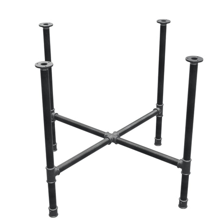 Piètement de table à manger, pieds en croix, fonte et acier Ø 34 mm, 96 × 96 cm, hauteur 75 cm