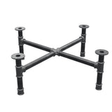 Piètement de table basse, pieds en croix, fonte et acier Ø 42 mm, 101 × 101 cm, hauteur 34 cm