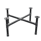 Piètement de table basse, pieds en croix, fonte et acier Ø 42 mm, 101 × 101 cm, hauteur 44 cm