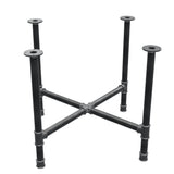 Piètement de table à manger, pieds en croix, fonte et acier Ø 42 mm, 101 × 101 cm, hauteur 74 cm