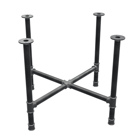 Piètement de table à manger, pieds en croix, fonte et acier Ø 42 mm, 101 × 101 cm, hauteur 74 cm