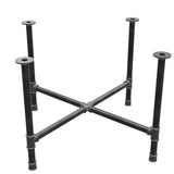 Piètement de table à manger, pieds en croix, fonte et acier Ø 42 mm, 121 × 121 cm, hauteur 74 cm