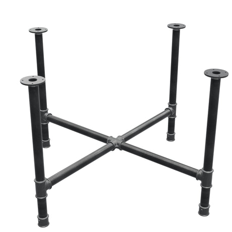 Piètement de table à manger, pieds en croix, fonte et acier Ø 42 mm, 121 × 121 cm, hauteur 74 cm