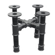 Piètement de table basse, pieds en croix, fonte et acier Ø 42 mm, 41 × 41 cm, hauteur 34 cm