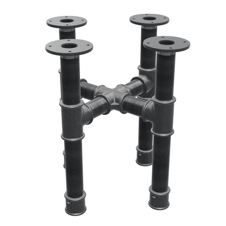 Piètement de table basse, pieds en croix, fonte et acier Ø 42 mm, 41 × 41 cm, hauteur 44 cm