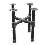 Piètement de table basse, pieds en croix, fonte et acier Ø 42 mm, 51 × 51 cm, hauteur 54 cm