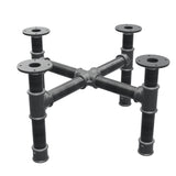Piètement de table basse, pieds en croix, fonte et acier Ø 42 mm, 61 × 61 cm, hauteur 34 cm