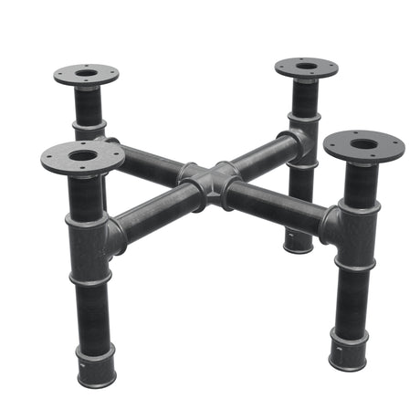 Piètement de table basse, pieds en croix, fonte et acier Ø 42 mm, 61 × 61 cm, hauteur 34 cm
