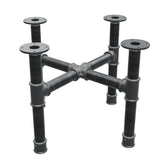 Piètement de table basse, pieds en croix, fonte et acier Ø 42 mm, 61 × 61 cm, hauteur 44 cm