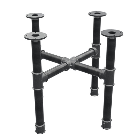 Piètement de table basse, pieds en croix, fonte et acier Ø 42 mm, 61 × 61 cm, hauteur 54 cm