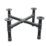 Piètement de table basse, pieds en croix, fonte et acier Ø 42 mm, 71 × 71 cm, hauteur 34 cm