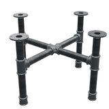 Piètement de table basse, pieds en croix, fonte et acier Ø 42 mm, 71 × 71 cm, hauteur 44 cm