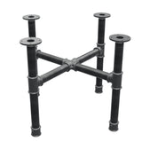 Piètement de table basse, pieds en croix, fonte et acier Ø 42 mm, 71 × 71 cm, hauteur 54 cm