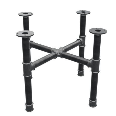 Piètement de table basse, pieds en croix, fonte et acier Ø 42 mm, 71 × 71 cm, hauteur 54 cm