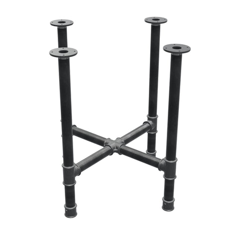 Piètement de table à manger, pieds en croix, fonte et acier Ø 42 mm, 71 × 71 cm, hauteur 74 cm