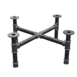Piètement de table basse, pieds en croix, fonte et acier Ø 42 mm, 81 × 81 cm, hauteur 34 cm