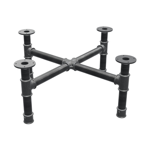Piètement de table basse, pieds en croix, fonte et acier Ø 42 mm, 81 × 81 cm, hauteur 34 cm