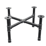 Piètement de table basse, pieds en croix, fonte et acier Ø 42 mm, 81 × 81 cm, hauteur 44 cm