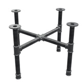 Piètement de table basse, pieds en croix, fonte et acier Ø 42 mm, 81 × 81 cm, hauteur 54 cm