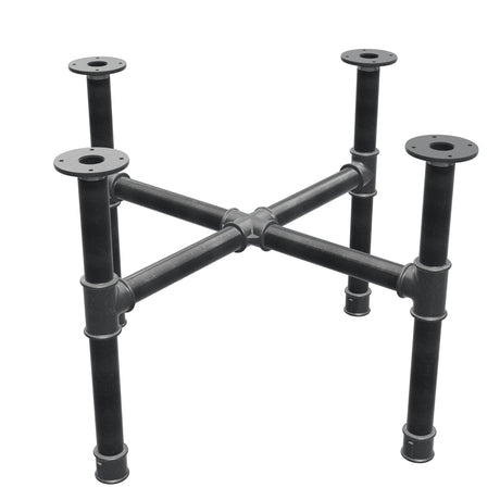 Piètement de table basse, pieds en croix, fonte et acier Ø 42 mm, 81 × 81 cm, hauteur 54 cm