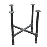 Piètement de table à manger, pieds en croix, fonte et acier Ø 42 mm, 81 × 81 cm, hauteur 74 cm