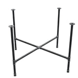 Piètement de table à manger, pieds en croix, fonte et acier Ø 27 mm, 115 × 115 cm, hauteur 74 cm