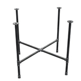 Piètement de table à manger, pieds en croix, fonte et acier Ø 27 mm, 95 × 95 cm, hauteur 74 cm