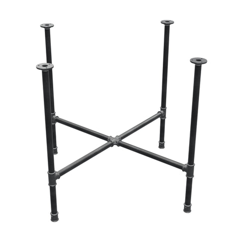 Piètement de table à manger, pieds en croix, fonte et acier Ø 27 mm, 95 × 95 cm, hauteur 74 cm