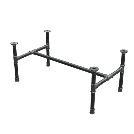 Piètement de table basse, structure en H, fonte et acier Ø 34 mm, 102 × 56 cm, hauteur 42 cm