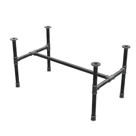 Piètement de table basse, structure en H, fonte et acier Ø 34 mm, 102 × 56 cm, hauteur 52 cm