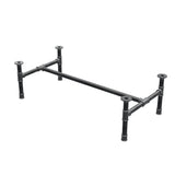 Piètement de table basse, structure en H, fonte et acier Ø 34 mm, 112 × 56 cm, hauteur 32 cm