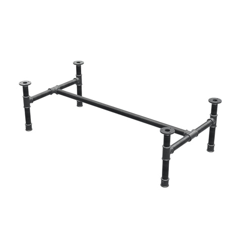Piètement de table basse, structure en H, fonte et acier Ø 34 mm, 112 × 56 cm, hauteur 32 cm