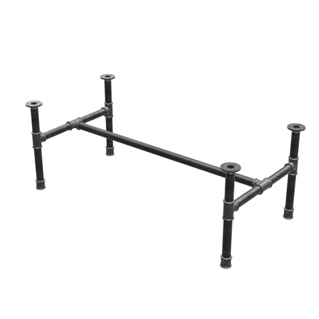 Piètement de table basse, structure en H, fonte et acier Ø 34 mm, 112 × 56 cm, hauteur 42 cm