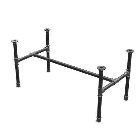 Piètement de table basse, structure en H, fonte et acier Ø 34 mm, 112 × 56 cm, hauteur 52 cm