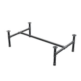 Piètement de table basse, structure en H, fonte et acier Ø 34 mm, 112 × 66 cm, hauteur 32 cm