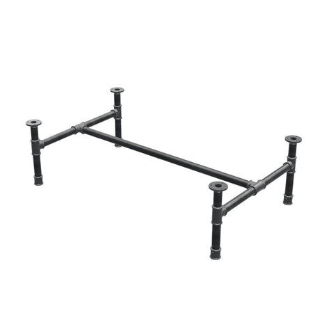 Piètement de table basse, structure en H, fonte et acier Ø 34 mm, 112 × 66 cm, hauteur 32 cm