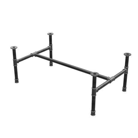 Piètement de table basse, structure en H, fonte et acier Ø 34 mm, 112 × 66 cm, hauteur 42 cm
