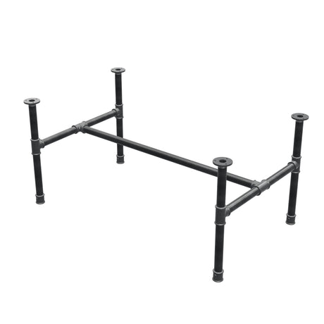 Piètement de table basse, structure en H, fonte et acier Ø 34 mm, 112 × 66 cm, hauteur 52 cm